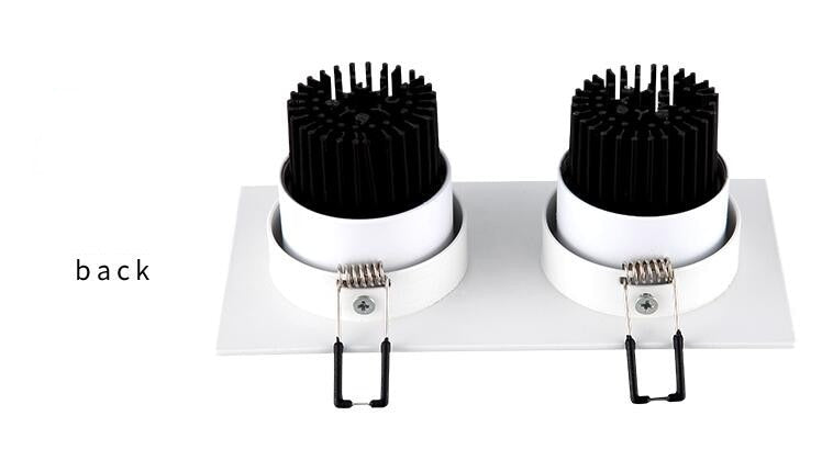 LED double Light Square 14W 18W 24W cob Led dimmable Downlight Recessed Led Ceiling Spot Light Lamp Indoor AC85-265V