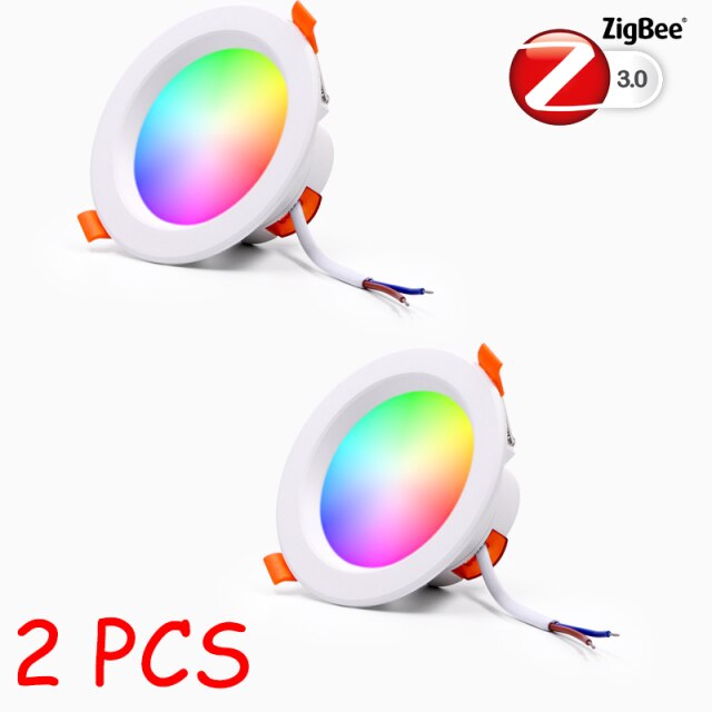 Zigbee LED Smart Downlight Ceiling lights Dimming Round Spot Lighting 7W/9W RGB Warm Cold light Voice control