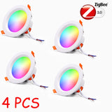 Zigbee LED Smart Downlight Ceiling lights Dimming Round Spot Lighting 7W/9W RGB Warm Cold light Voice control