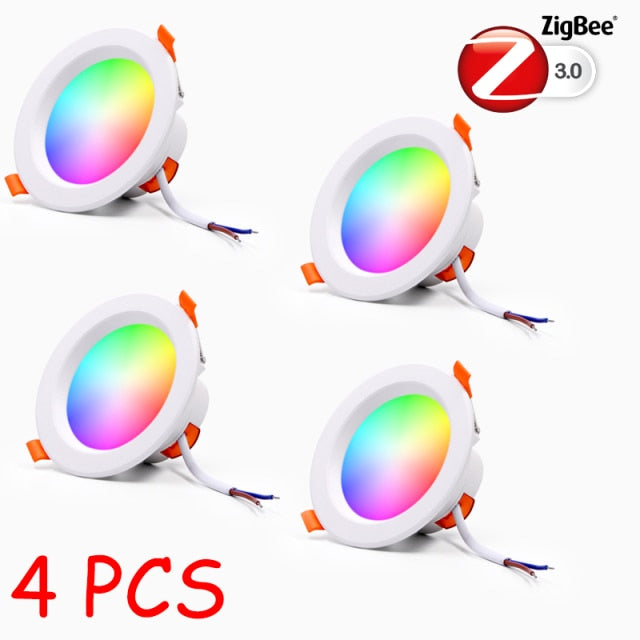 Zigbee LED Smart Downlight Ceiling lights Dimming Round Spot Lighting 7W/9W RGB Warm Cold light Voice control