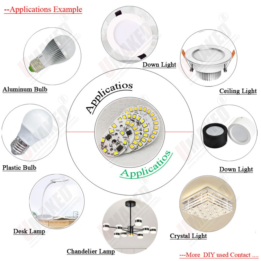 Downlight led pcb smd2835 integrated IC driver, lighting/ lamp source 3W 5W 7W 9W 12W 15W 18w AC 220V for bulb light, downlight Diy