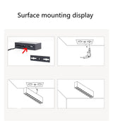 Dimmable LED Downlight Spot Light 20W 30W 40W line light bar creative linear long strip living room corridor light Recessed