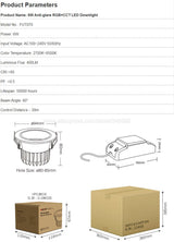 MiBoxer FUT070 6W Anti-glare RGBCCT Adjustable LED Downlight Recessed Ceiling Light AC 110V 220V 2.4G RF Remote WiFi APP Control