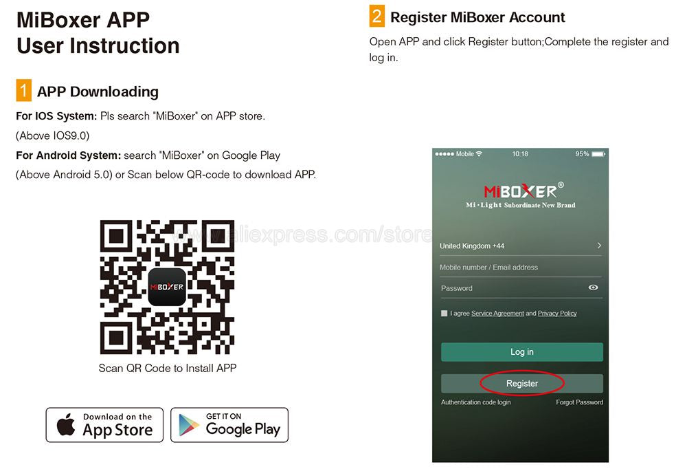 MiBoxer FUT070 6W Anti-glare RGBCCT Adjustable LED Downlight Recessed Ceiling Light AC 110V 220V 2.4G RF Remote WiFi APP Control