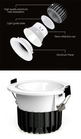 MiBoxer FUT070 6W Anti-glare RGBCCT Adjustable LED Downlight Recessed Ceiling Light AC 110V 220V 2.4G RF Remote WiFi APP Control