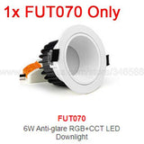 MiBoxer FUT070 6W Anti-glare RGBCCT Adjustable LED Downlight Recessed Ceiling Light AC 110V 220V 2.4G RF Remote WiFi APP Control