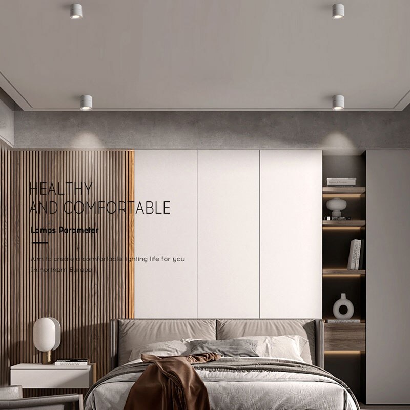 Tinlaibor Dimmable 9W LED Ceiling Rail lamp Household Nordic MainLiving room Bedroom Foyer Porch Aisle Spotlight Downlight