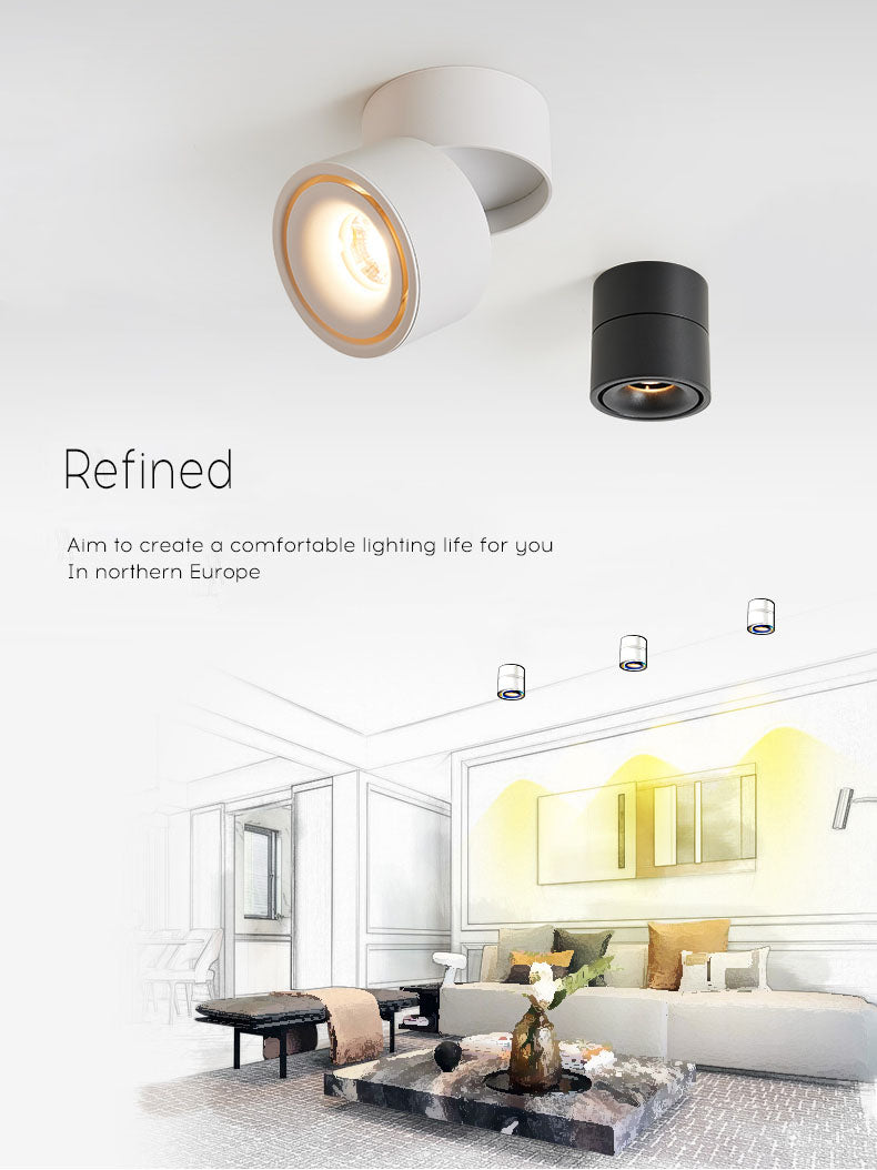 Tinlaibor Dimmable 9W LED Ceiling Rail lamp Household Nordic MainLiving room Bedroom Foyer Porch Aisle Spotlight Downlight