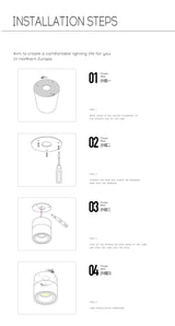 Tinlaibor Dimmable 9W LED Ceiling Rail lamp Household Nordic MainLiving room Bedroom Foyer Porch Aisle Spotlight Downlight