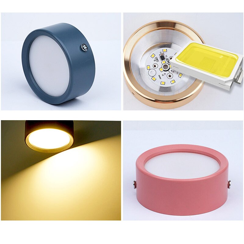 Surface Mounted LED downlight 5W 7W 12W Ceiling Lamps Ultra Thin Driverless cob led spot lights 220V Ceiling Fixtures Lighting