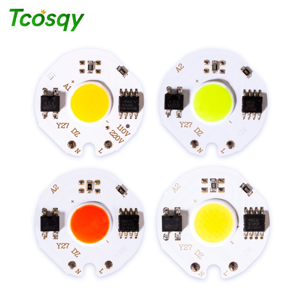 Tcosqy cob chip LED accessories AC 3w 5w 7w 10w 12w warm white cold white red light green light indoor lighting downlight spotlight