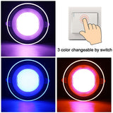 LED Downlight 5W 7W 9W 12W 15W 3W Light Guide Round Recessed Lamp White Blue Red Purple 3color Bedroom Living Room Indoor