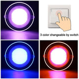 LED Downlight 5W 7W 9W 12W 15W 3W Light Guide Round Recessed Lamp White Blue Red Purple 3color Bedroom Living Room Indoor