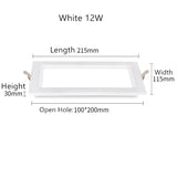Ultra-thin Anti-Fog LED Panel Lamp Recessed Rectangle Bathroom Ceiling Downlights Corridor Aisle Industrial Grille Spot Lighting