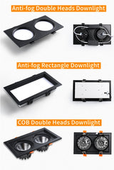 Ultra-thin Anti-Fog LED Panel Lamp Recessed Rectangle Bathroom Ceiling Downlights Corridor Aisle Industrial Grille Spot Lighting