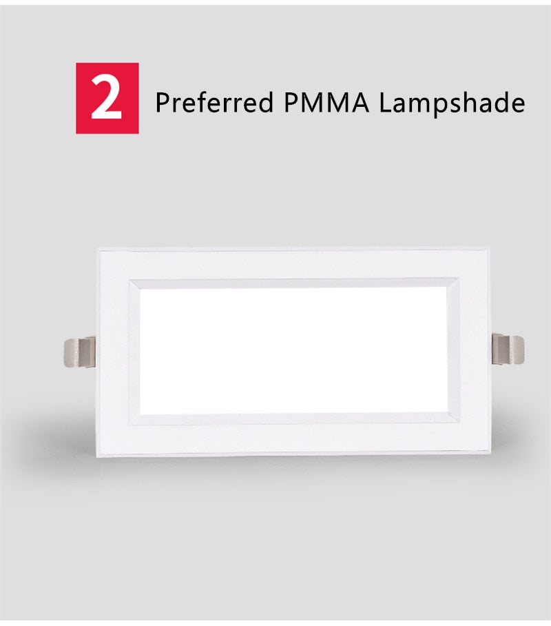 Ultra-thin Anti-Fog LED Panel Lamp Recessed Rectangle Bathroom Ceiling Downlights Corridor Aisle Industrial Grille Spot Lighting