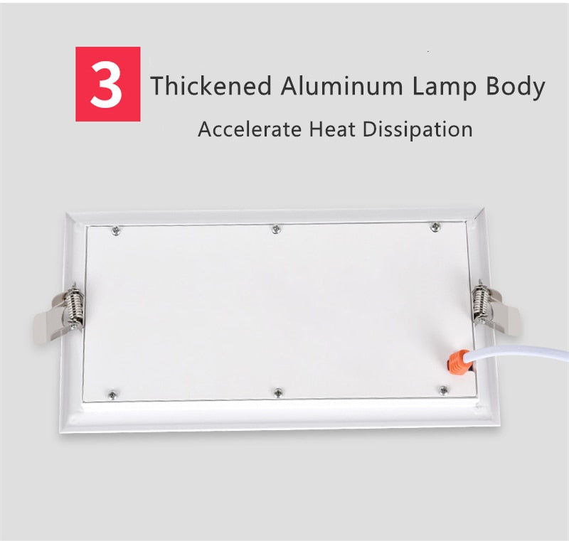 Ultra-thin Anti-Fog LED Panel Lamp Recessed Rectangle Bathroom Ceiling Downlights Corridor Aisle Industrial Grille Spot Lighting