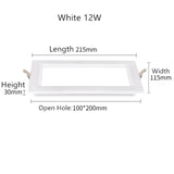 Ultra-thin Anti-Fog LED Panel Lamp Recessed Rectangle Bathroom Ceiling Downlights Corridor Aisle Industrial Grille Spot Lighting