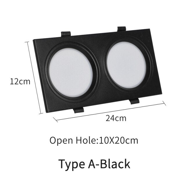 Ultra-thin Anti-Fog LED Panel Lamp Recessed Rectangle Bathroom Ceiling Downlights Corridor Aisle Industrial Grille Spot Lighting