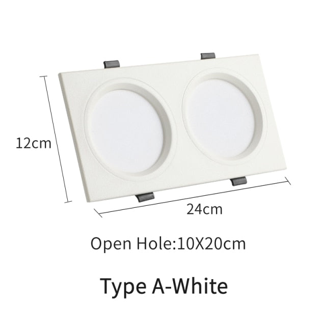 Ultra-thin Anti-Fog LED Panel Lamp Recessed Rectangle Bathroom Ceiling Downlights Corridor Aisle Industrial Grille Spot Lighting