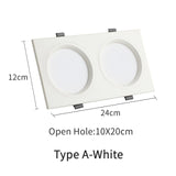 Ultra-thin Anti-Fog LED Panel Lamp Recessed Rectangle Bathroom Ceiling Downlights Corridor Aisle Industrial Grille Spot Lighting