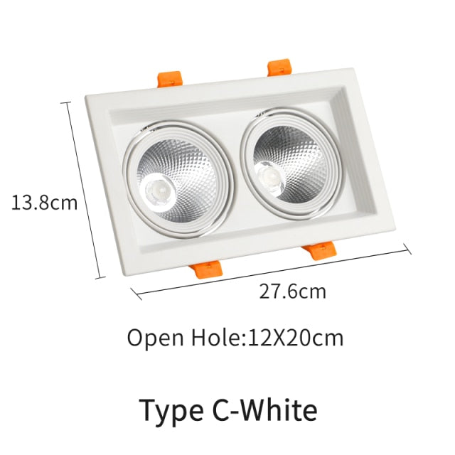 Ultra-thin Anti-Fog LED Panel Lamp Recessed Rectangle Bathroom Ceiling Downlights Corridor Aisle Industrial Grille Spot Lighting
