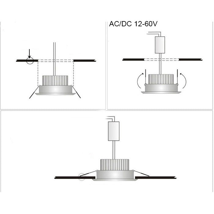 Recessed Ceiling Light 6/9/12/15W AC/DC 12V 24V 36V LED Panel Downlights 3000K 6000K Low Voltage for RV Camper Van Trailer Boat