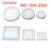 Led Panel Light 9W/15W/25W Round/Square Surface Mounted Led ceiling Downlight AC/DC 12V/24V + LED Driver