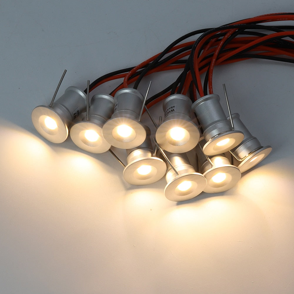 Mini Indoor Dimmable LED Spotlight 1W Cabinet Light DC12V Ceiling Spot light IP65 Recessed Downlight Showcase Staircase KTV Lamp