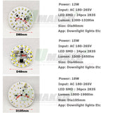 LED Module 5W 7W 9W 12W 15W 18W 10pcs AC220V Downlight PCB Aluminum plate White/Warm SMD2835 Smart IC Driver No Flick Lamp DIY