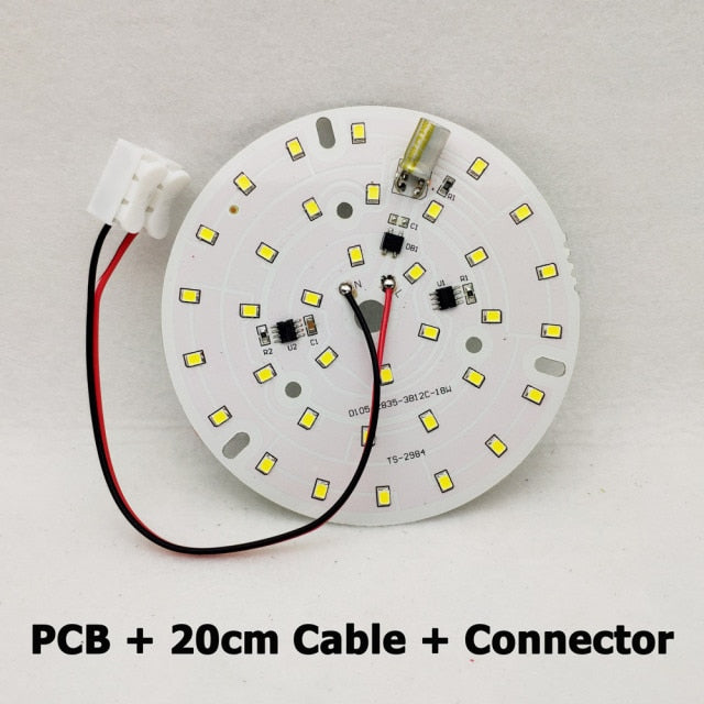 LED Module 5W 7W 9W 12W 15W 18W 10pcs AC220V Downlight PCB Aluminum plate White/Warm SMD2835 Smart IC Driver No Flick Lamp DIY