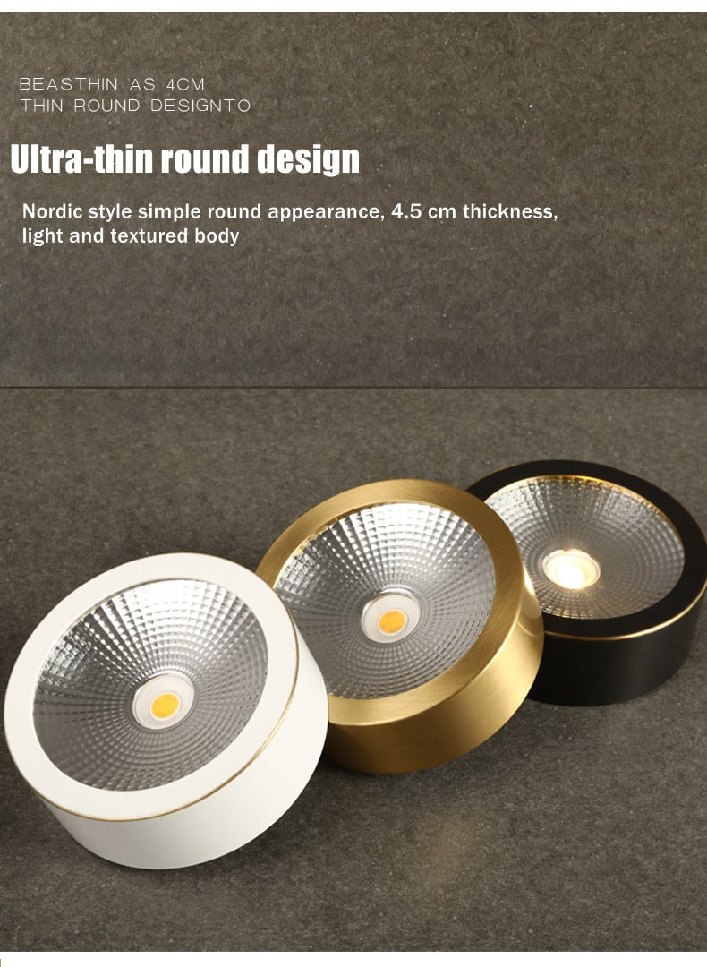 Full Copper Aluminum 220V LED Ceiling Downlight Nordic Hallway Corridor Porch Surface Mounted Brass 6W 8W 10W Spot Light Fixture