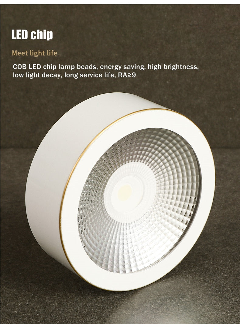 Full Copper Aluminum 220V LED Ceiling Downlight Nordic Hallway Corridor Porch Surface Mounted Brass 6W 8W 10W Spot Light Fixture