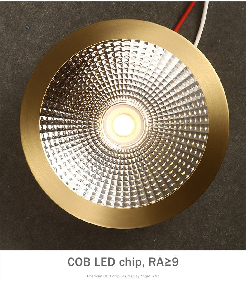 Full Copper Aluminum 220V LED Ceiling Downlight Nordic Hallway Corridor Porch Surface Mounted Brass 6W 8W 10W Spot Light Fixture
