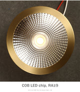 Full Copper Aluminum 220V LED Ceiling Downlight Nordic Hallway Corridor Porch Surface Mounted Brass 6W 8W 10W Spot Light Fixture