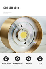 Full Copper Aluminum 220V LED Ceiling Downlight Nordic Hallway Corridor Porch Surface Mounted Brass 6W 8W 10W Spot Light Fixture