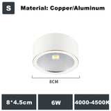 Full Copper Aluminum 220V LED Ceiling Downlight Nordic Hallway Corridor Porch Surface Mounted Brass 6W 8W 10W Spot Light Fixture