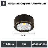 Full Copper Aluminum 220V LED Ceiling Downlight Nordic Hallway Corridor Porch Surface Mounted Brass 6W 8W 10W Spot Light Fixture