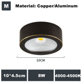 Full Copper Aluminum 220V LED Ceiling Downlight Nordic Hallway Corridor Porch Surface Mounted Brass 6W 8W 10W Spot Light Fixture