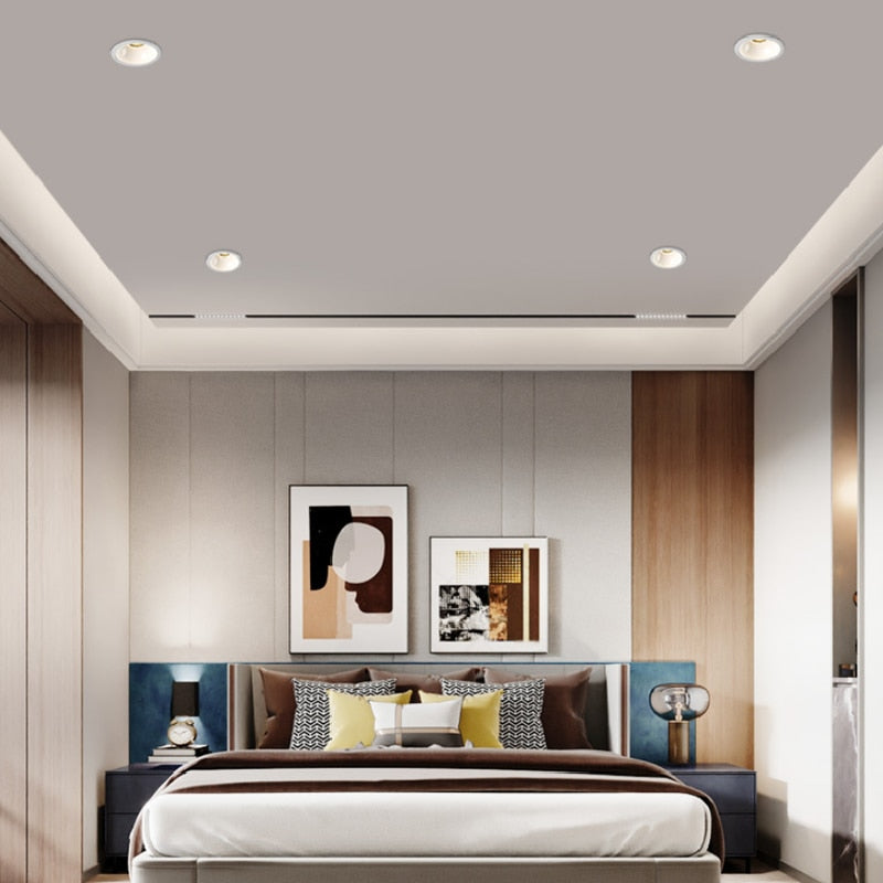 Dimmable Recessed Anti Glare COB LED Downlights 9W/12W/15W/18W/20W Ceiling Spot Lights AC90~260V Background Lamp Indoor Lighting