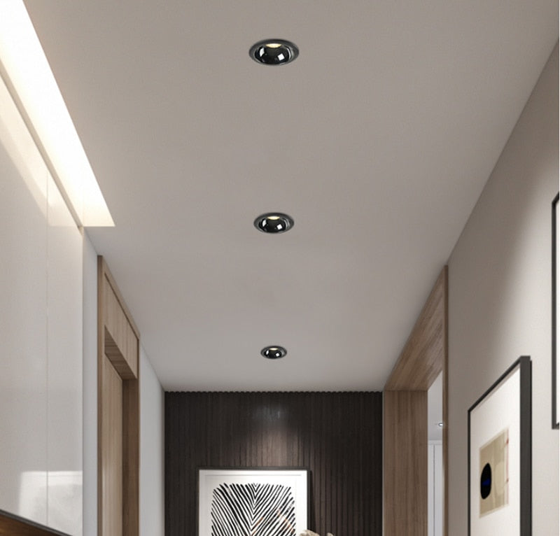 Dimmable Recessed Anti Glare COB LED Downlights 9W/12W/15W/18W/20W Ceiling Spot Lights AC90~260V Background Lamp Indoor Lighting