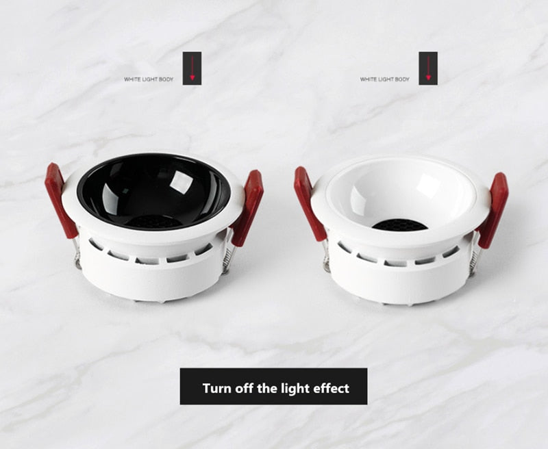 Dimmable Recessed Anti Glare COB LED Downlights 9W/12W/15W/18W/20W Ceiling Spot Lights AC90~260V Background Lamp Indoor Lighting