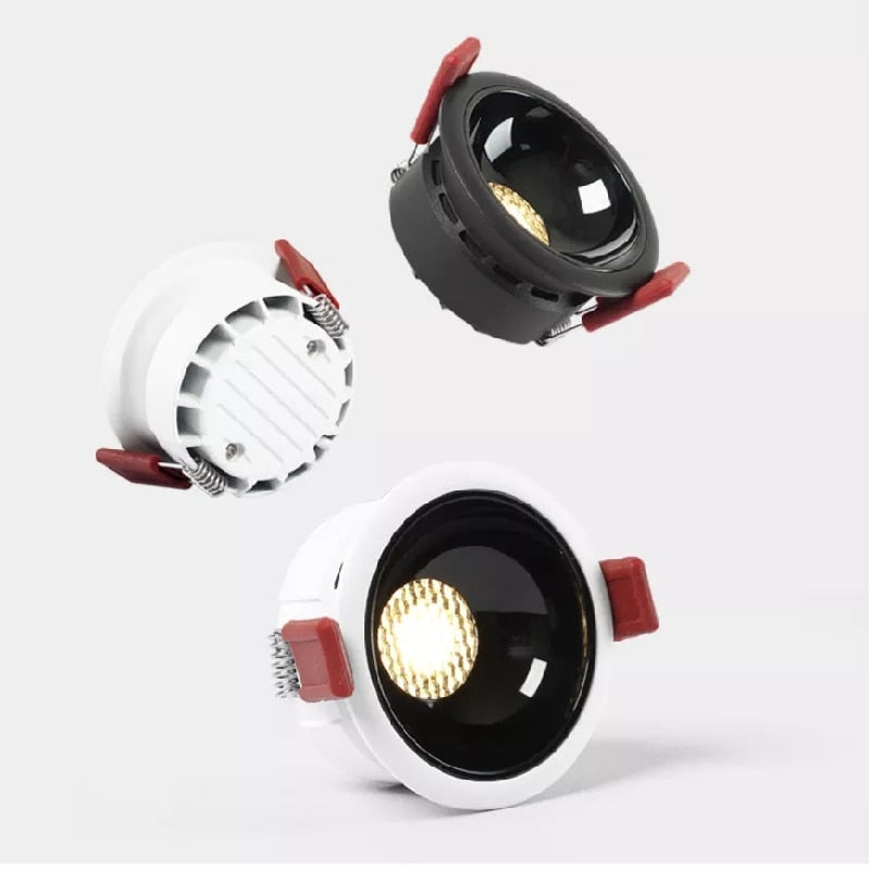 Dimmable Recessed Anti Glare COB LED Downlights 9W/12W/15W/18W/20W Ceiling Spot Lights AC90~260V Background Lamp Indoor Lighting