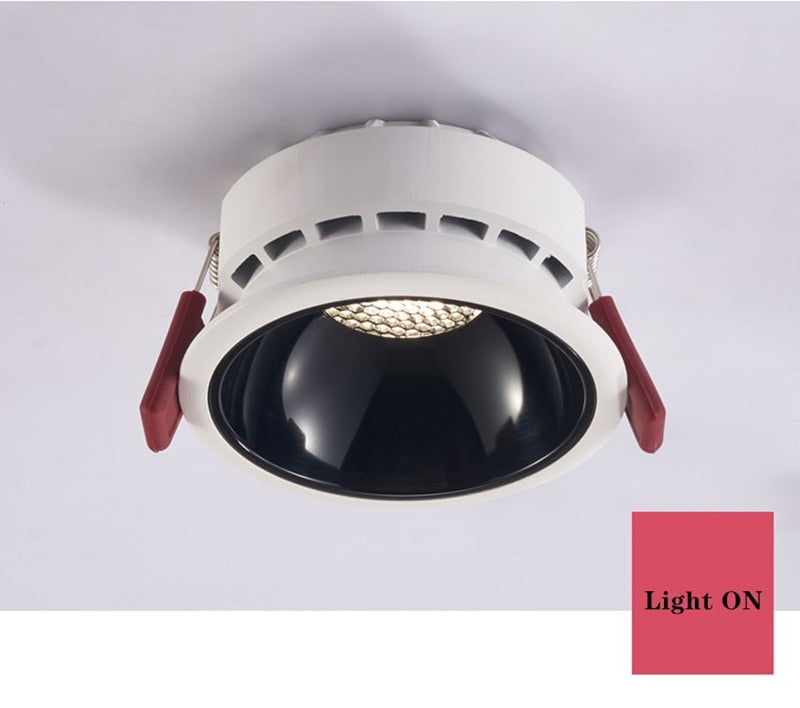 Dimmable Recessed Anti Glare COB LED Downlights 9W/12W/15W/18W/20W Ceiling Spot Lights AC90~260V Background Lamp Indoor Lighting