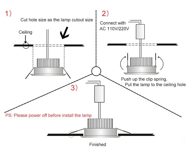 Dimmable Recessed Anti Glare COB LED Downlights 9W/12W/15W/18W/20W Ceiling Spot Lights AC90~260V Background Lamp Indoor Lighting