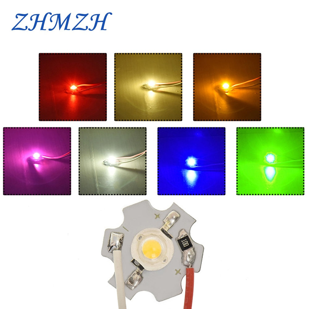 LED Chip 1W 5pcs/lot DC5V High Power SMD LED Light Bead Al Board 20mm For Downlight Spotlight White Blue Green Red Purple Yellow