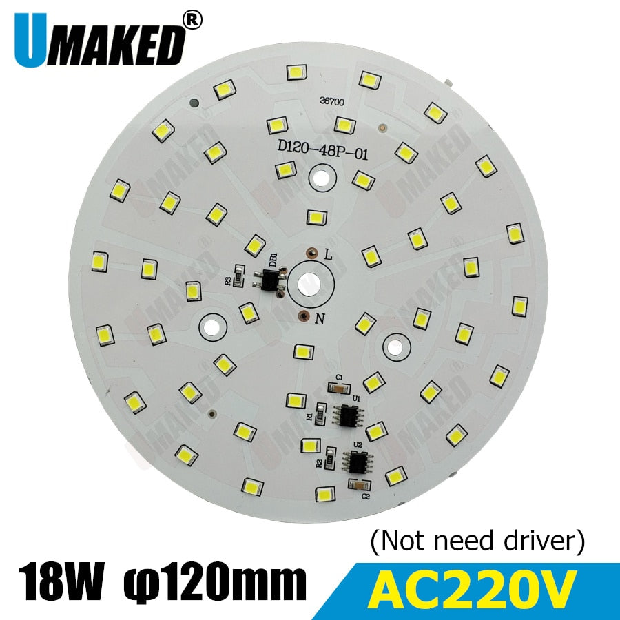 Downlight led pcb smd2835 integrated IC driver, 18W 120mm AC 220V 18w 15w 12w 9w 7w 5w 3w  for down light Diy