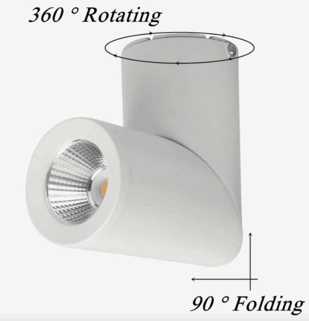 Led Downlight Foldable LED Spotlight Dimmable Ceiling 9W 12W 15W Spot Lights Surface Mounted Lamp Bedroom Kitchen Indoor Lighting