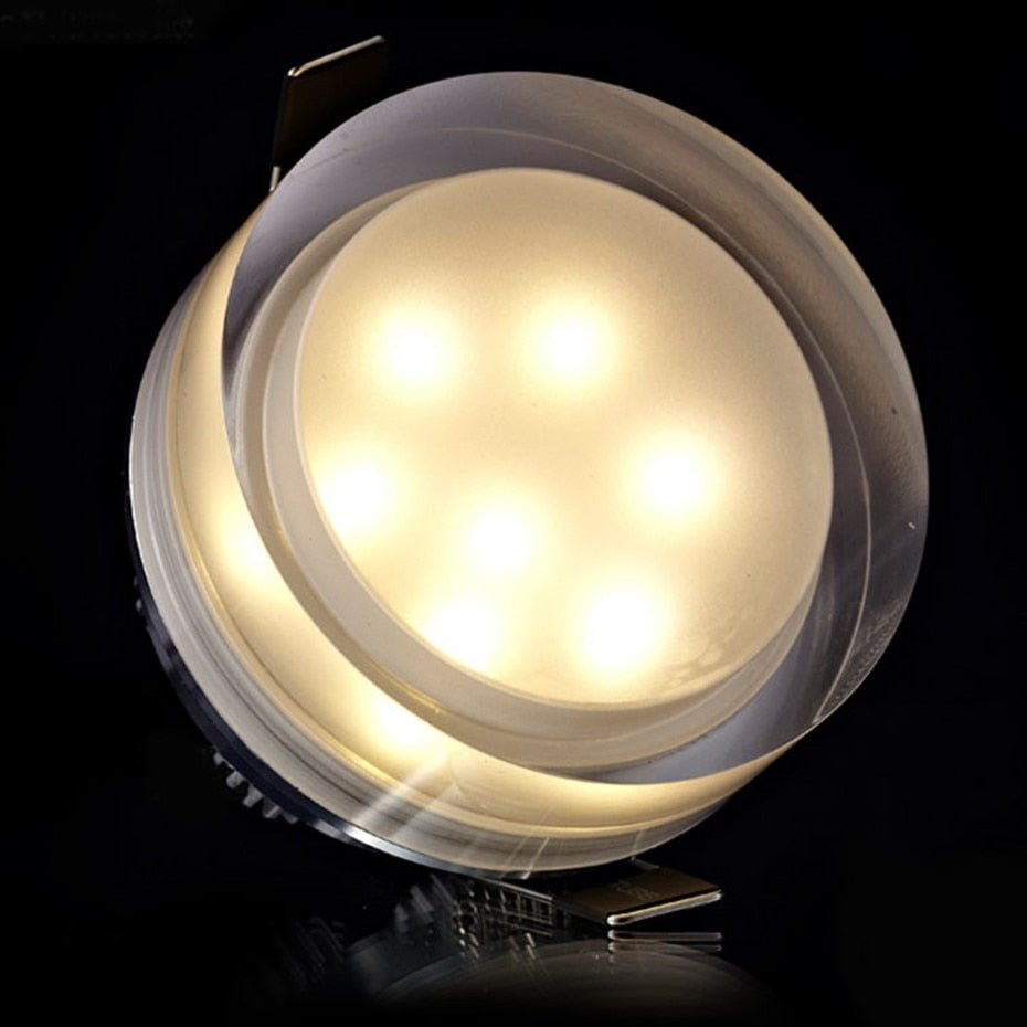 DVOLADOR Square/Round 12W/10W/5W LED Crystal Downlight LED Ceiling Spot Light Warm White/White LED Recessed Lamp for Home Decor