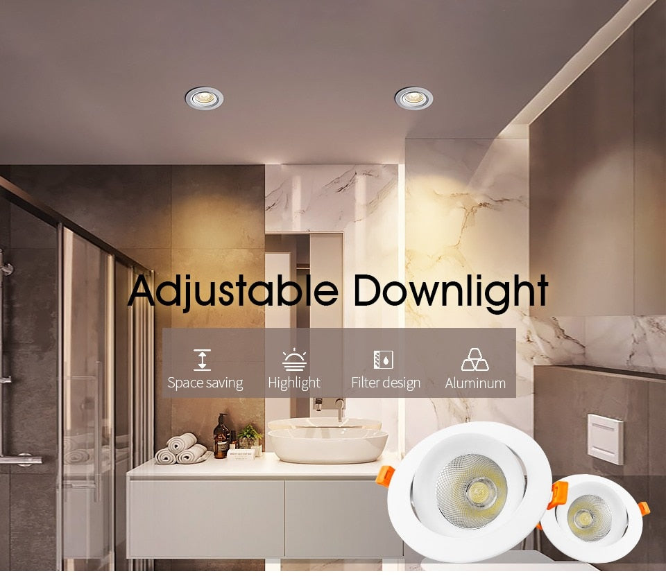 Recessed Downlight LED Ceiling Lamp 7W 12W 20W 220V Led Spotlights Track Light Built-In Lamps Indoor Lighting For Living Room